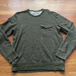 Outerknown Men's sur pocket Olive Crewneck Sweatshirt M